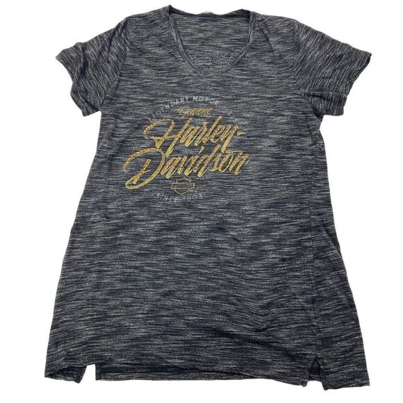 Women’s Harley Davidson World Bling Short Sleeve v neck Tee Size tag missing S/M - Picture 1 of 6